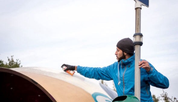 Næstved, Denmark, Graffiti deco Bus Stadtion by Rusl